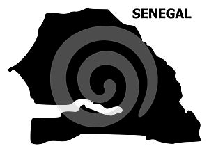 Vector Flat Map of Senegal with Caption
