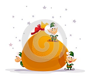 Vector flat merry christmas and happy new year illustration