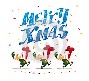 Vector flat merry christmas and happy new year illustration