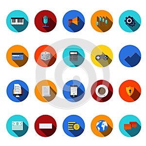 Vector flat modern icons set