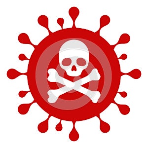 Vector Flat Mortal Coronavirus Icon