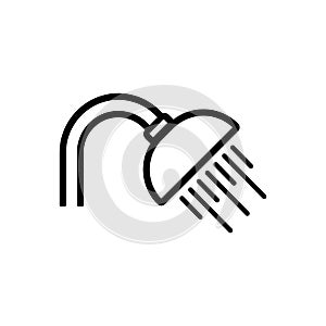 Vector flat outline shower icon