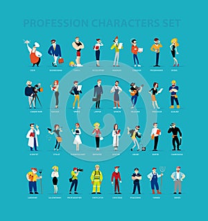 Vector flat profession characters. photo