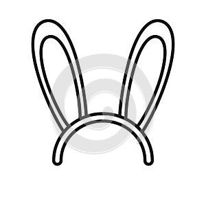 Vector flat rabbit bunny ears hair bezel