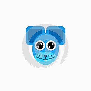 Vector Flat Rat`s face isolated. Cartoon style illustration. Mouse, Animal`s head logo. Object for web, poster, banner, print