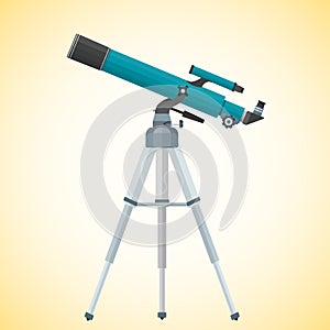 Vector flat refracting telescope illustration