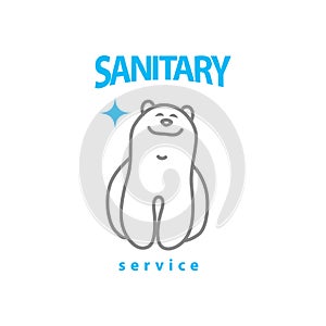 Vector flat sanitary and hygienic company insignia template.