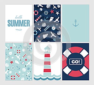 Vector flat sea design template