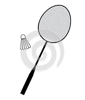 Vector flat  set of badminton game equipment