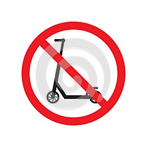 Vector flat simple no scooter road sign