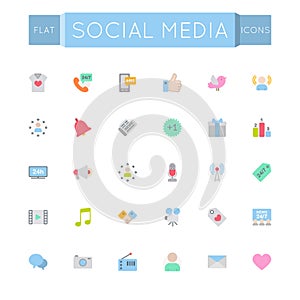 Vector Flat Social Media Icons