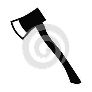 Vector flat style silhouette icon of an axe