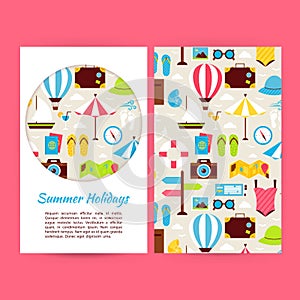 Vector Flat Summer Holidays Banners Set Template