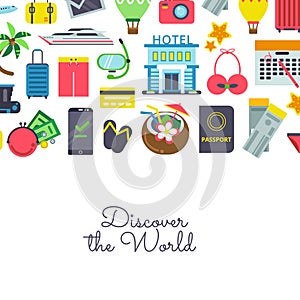 Vector flat travel background illustration