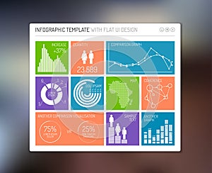 Vector flat user interface infographic