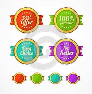 Vector flat Vintage Labels template set.