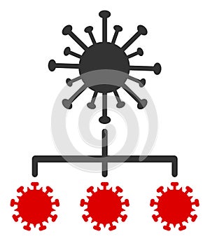 Vector Flat Virus Replication Icon