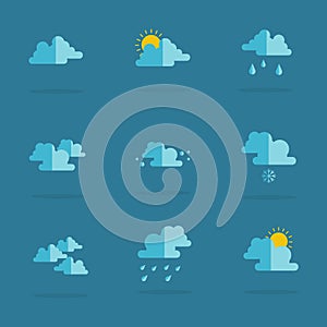 Vector flat of weather icon set