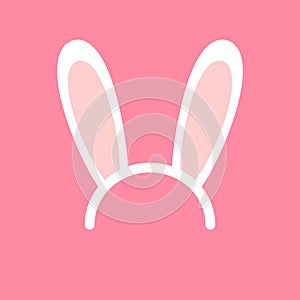 Vector flat white rabbit bunny ears hair bezel