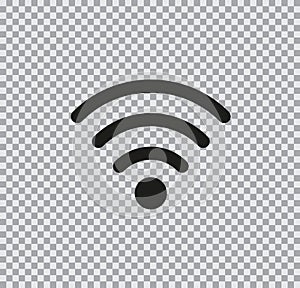 Vector flat wi-fi icon on transparent background