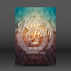 Vector Flayer Design Template Retro Party