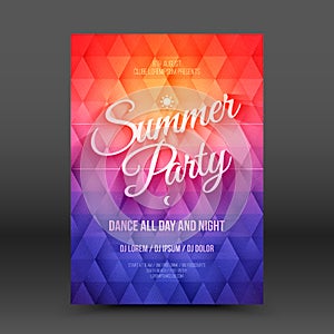 Vector Flayer Design Template Summer Party