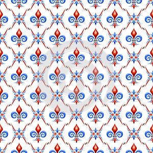 Vector Fleur de Lis Seamless Pattern