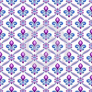 Vector Fleur de Lis Seamless Pattern