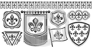Vector Fleur de Lis set