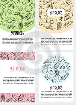 Vector flier template with superfoods