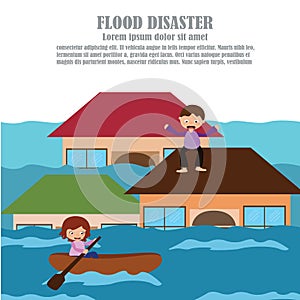 Vector of Flood Disaster