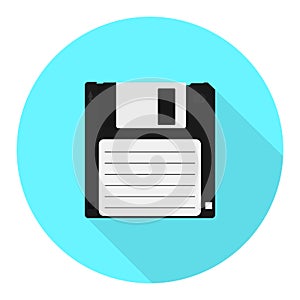 Vector floppy disk icon. Information carrier flat icon.