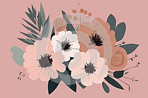 vector floral abstract illustrationvector floral abstract illustrationvector illustration of beautiful floral background with flow