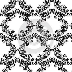 Vector floral damask pattern background