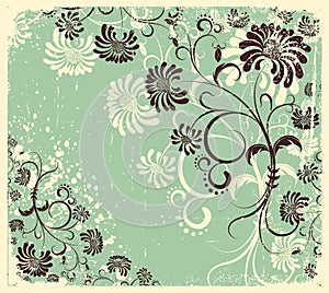 Vector floral decoration .Vintage