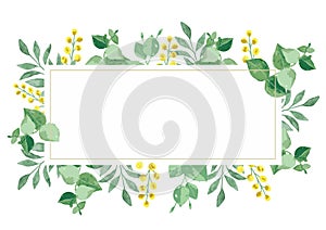 Vector floral design card in watercolor