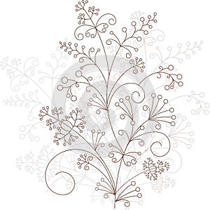 Vector floral design, grassy ornament photo