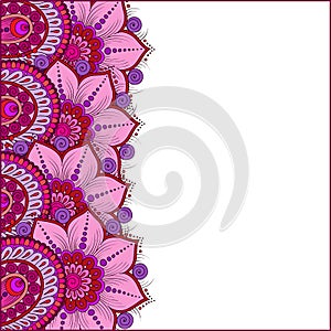 Vector floral elements in indian mehendy style. Abstract henna f photo