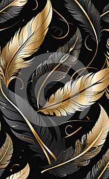 Vector floral gold ornament in art deco style, luxury floral design. Background abstract texture