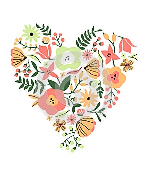 Vector floral heart illustration