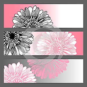 Vector floral illustration background. Horizontal