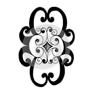 Vector Floral oriental ornament. Black and white engraved ink art. Isolated ornaments illustration element.