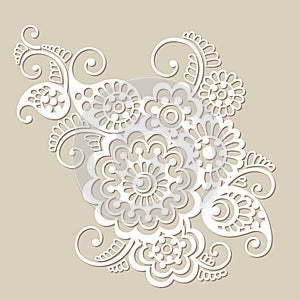 Vector floral pattern element, indian ornament