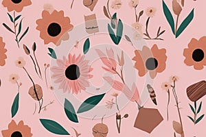 vector floral pattern, illustrationvector floral pattern, illustrationfloral pattern with hand drawn flowers and leaves