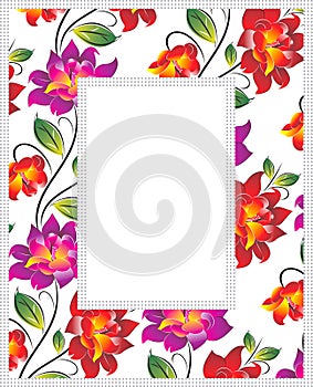 Vector floral photo frame