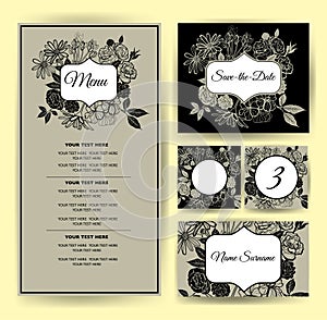 Vector floral Save the Date