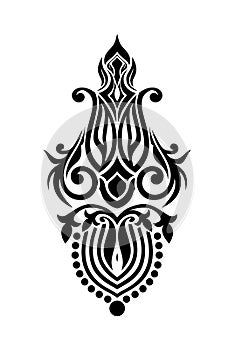 Vector floral scroll ornament design