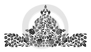 Vector floral scroll ornament design