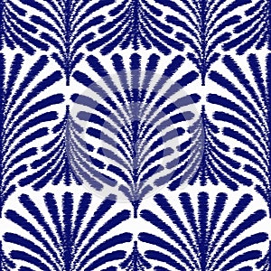 Vector Floral Seamless Ikat Pattern
