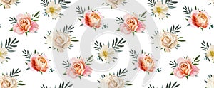 Vector floral seamless pattern, backgorund design: garden pink p